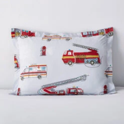 Company Kids™ Firetrucks Organic Cotton Percale Comforter Set -Online Bedding Store 30331f firetrucks h20 std 1