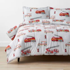 Company Kids™ Firetrucks Organic Cotton Percale Comforter Set