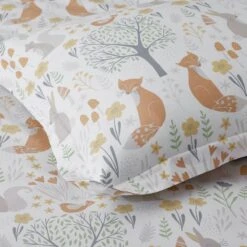 Company Kids™ Forest Animals Organic Cotton Percale Toddler Comforter Set -Online Bedding Store 30387 forestanimals j23 closeup 5