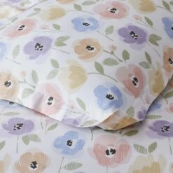 Company Kids™ Pastel Poppies Organic Cotton Percale Sham 15 Company Kids™ Pastel Poppies Organic Cotton Percale Sham -Online Bedding Store 30388 pastelpoppies h23 closeup 3