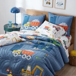Company Kids™ Construction Trucks Organic Cotton Percale Sham -Online Bedding Store 30389 construction j23 lifestyle4 1