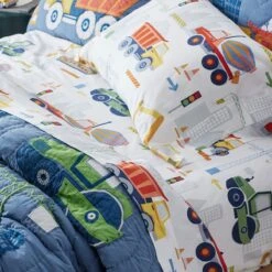 Company Kids™ Construction Trucks Organic Cotton Percale Pillowcases -Online Bedding Store 30389 construction j23 lifestyle5 3