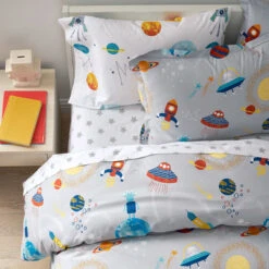 Company Kids™ Space Organic Cotton Percale Comforter Set -Online Bedding Store 35046 space lifestyle add 1