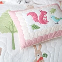 Company Kids™ Woodland Handcrafted Cotton Quilted Sham -Online Bedding Store 35048 woodland k21 closeup