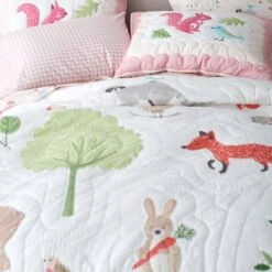Company Kids™ Woodland Handcrafted Cotton Quilted Sham -Online Bedding Store 35048 woodland k21 closeup2
