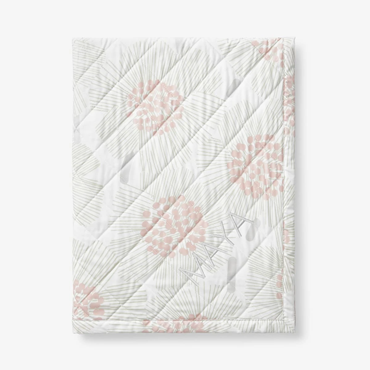 Company Kids™ Flower Burst Organic Cotton Percale Quilted Reversible Sherpa Stroller Blanket 3 Company Kids™ Flower Burst Organic Cotton Percale Quilted Reversible Sherpa Stroller Blanket