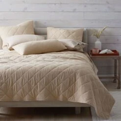 Legends Hotel™ Bromley Velvet Quilted Sham -Online Bedding Store 50863 bromleycoverlet wheat k22 lifestyle2