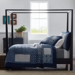 Geo Blockprint Handcrafted Quilted Sham -Online Bedding Store 50903 geoblockprint c22 lifestyle1