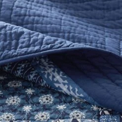 Geo Blockprint Handcrafted Quilted Sham -Online Bedding Store 50903 geoblockprint c22 reverse