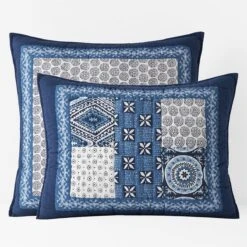Geo Blockprint Handcrafted Quilted Sham