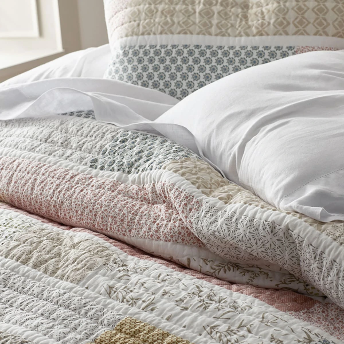 Olivia Floral Handcrafted Quilted Sham 6 Olivia Floral Handcrafted Quilted Sham - Image 4