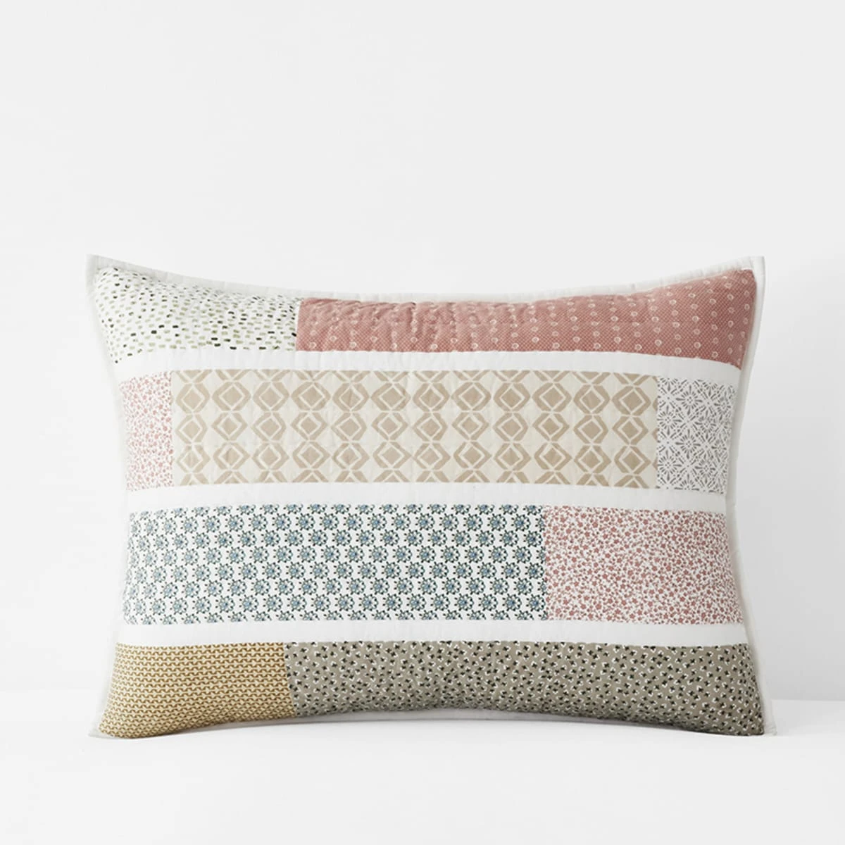 Olivia Floral Handcrafted Quilted Sham 4 Olivia Floral Handcrafted Quilted Sham - Image 2