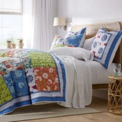 Summer Garden Patchwork Quilted Sham -Online Bedding Store 51046 summer garden f23 lifestyle1