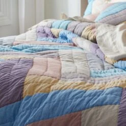 Chambray Chevron Handcrafted Quilt -Online Bedding Store 51063 quilt chevron c23 lifestyle2