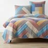 Chambray Chevron Handcrafted Quilt -Online Bedding Store 51063q chevron chambray main
