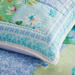 Sunshine Handcrafted Patchwork Quilted Sham -Online Bedding Store 51064 quilt sunshine c23 closeup