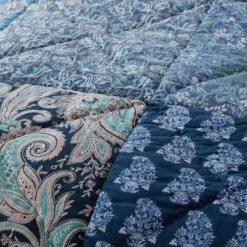 Sanganer Floral Patchwork Quilt -Online Bedding Store 51128 sanganer j23 closeup2 1