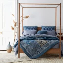 Sanganer Floral Patchwork Quilted Sham 11 Sanganer Floral Patchwork Quilted Sham -Online Bedding Store 51128 sanganer j23 lifestyle1