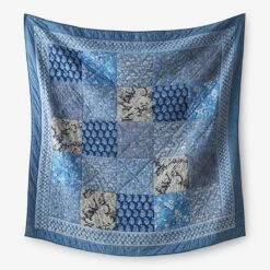 Sanganer Floral Patchwork Quilt -Online Bedding Store 51128q sanganer hanging