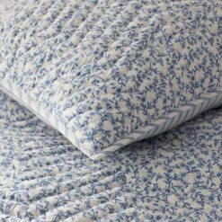 Jenny Floral Stripe Reversible Quilted Sham -Online Bedding Store 51140 jennyfloral j23 closeup1