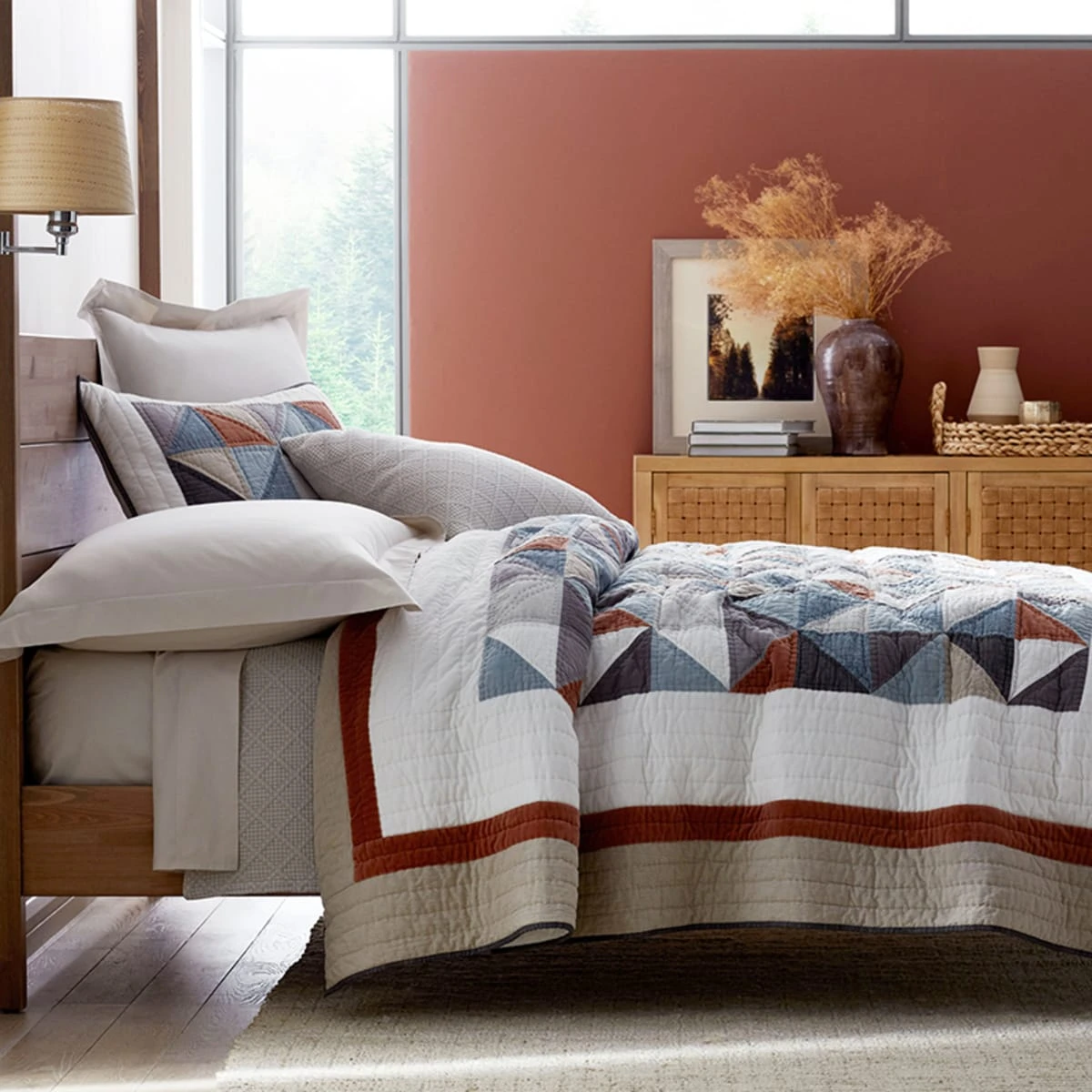 Geometric Pieced Patchwork Quilted Sham 5 Geometric Pieced Patchwork Quilted Sham - Image 3