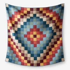 Block Patchwork Quilt -Online Bedding Store 51156q blockstripe hanging