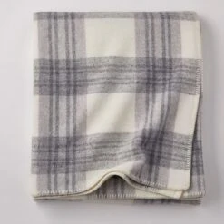 Ledge Plaid Merino Wool Blanket