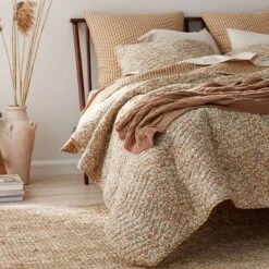 Chunky Cable Knit Throw -Online Bedding Store 85031 throw chunkycableknit caramel lifestyle2