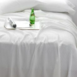 Legends Hotel™ Textured Waffle Cotton & TENCEL™ Lyocell Blanket -Online Bedding Store 85032 tencel blanket y23 lifestyle add