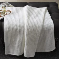Legends Hotel™ Textured Waffle Cotton & TENCEL™ Lyocell Blanket -Online Bedding Store 85032 waffle throw alt1