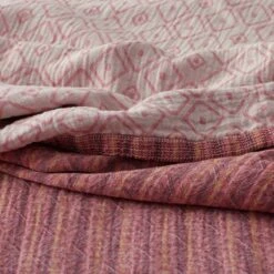 Geometric Reversible Throw -Online Bedding Store 85091 geometricblanket pink closeup